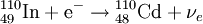 \mathrm{{}^{110}_{49}In}+\mathrm{e}^- \rightarrow\mathrm{{}^{110}_{48}Cd}+{\nu}_e