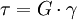 \tau = G \cdot \gamma